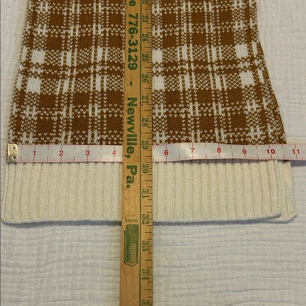 Timberland Mustard Yellow & Cream Plaid Scarf Soft Cozy Preppy Fall Winter Cabin